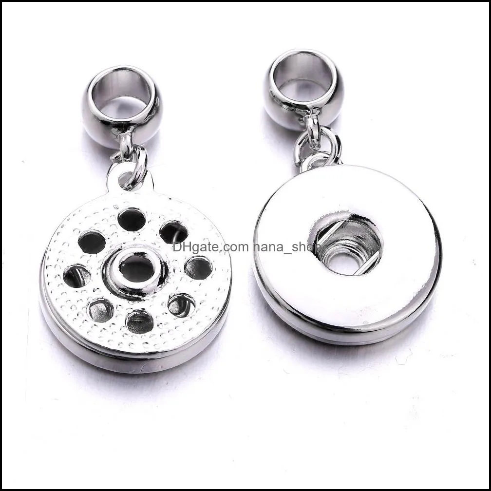 vintage snap button jewelry dazzle color plating pendant fit 18mm snaps buttons necklace for women men noosa p003