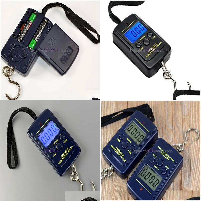 300pcs 40kg digital luggage handy scales 88lb 1410oz lcd display hanging fishing weight scale