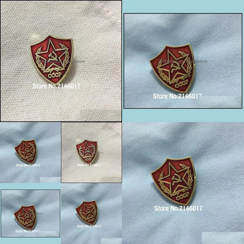 10pcs soviet cccp red star flag enamel brooch and pins metal craft 1 socialism russian lapel pin badge victory day collect