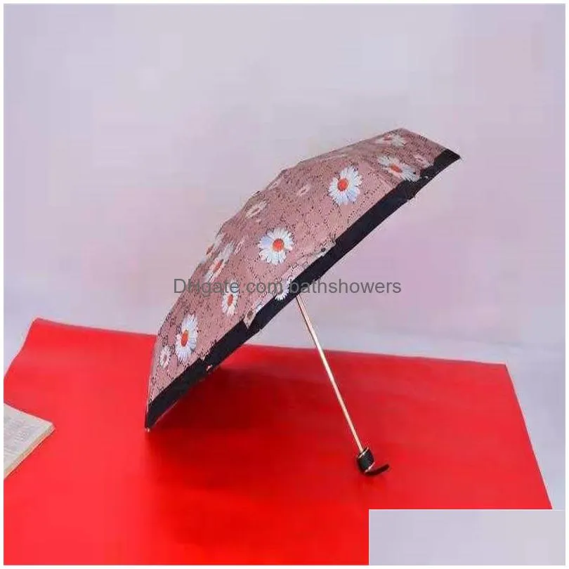 new automatic umbrella small  simple fivefolding rain and sun letter printed umbrella female uv sunscreen ship