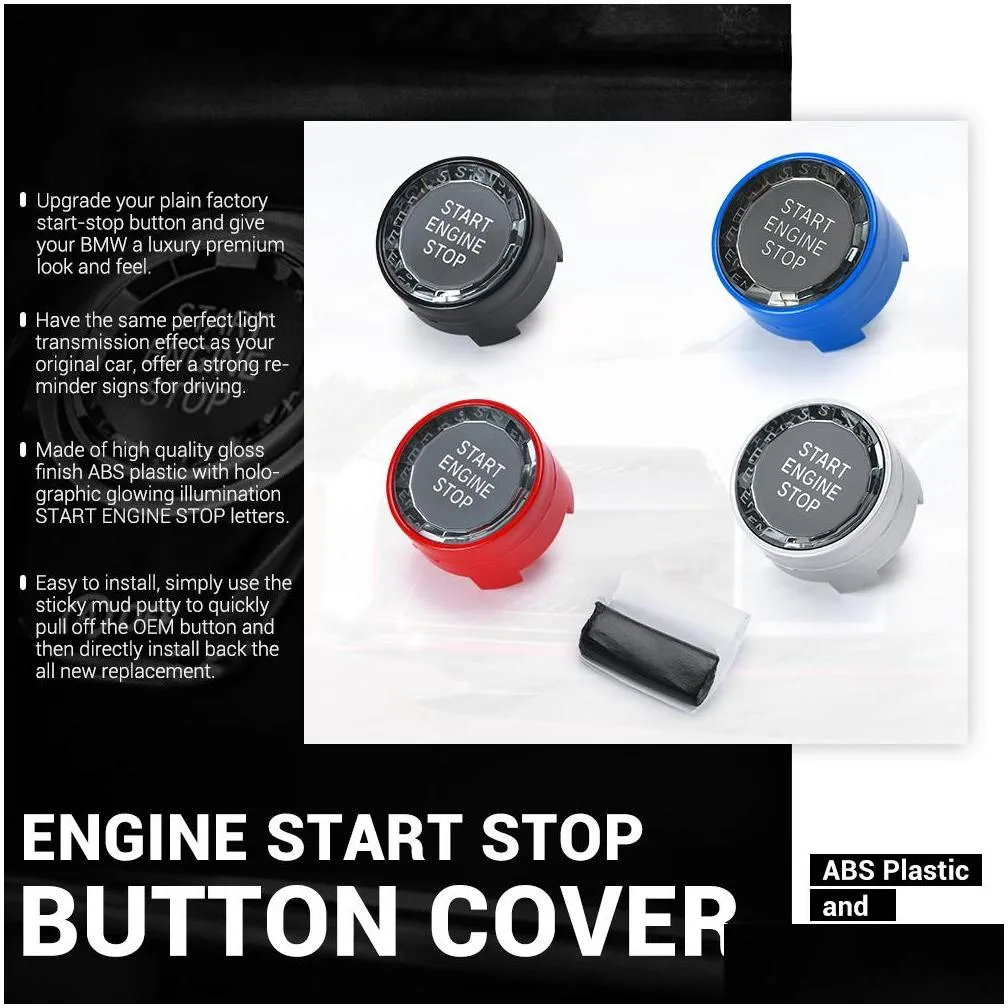 car styling engine start stop switch button sticker for bmw 1 2 3 4 5 6 7 series f20 f21 f22 f23 f30 f34 f10 f18 f12 f07 f01