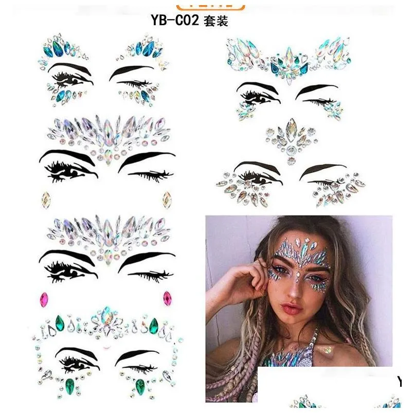 eye sticking drill set face drill tie diy acrylic forehead and face resin crystal drill ornament wholesale