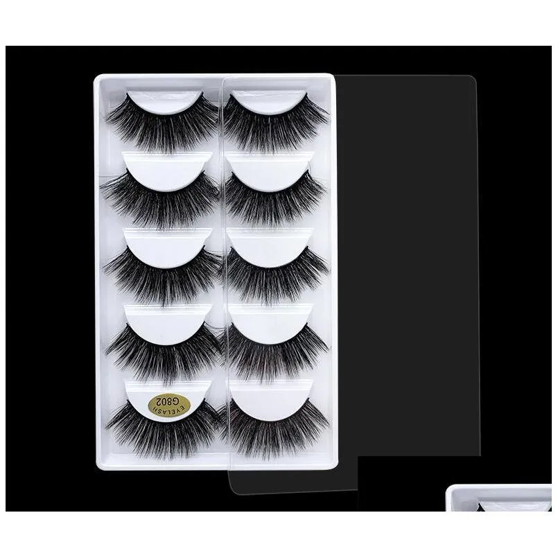 5pairs/set 3d mink eyelashes mink lashes eye makeup natural thick false eyelashes make up eyelash extension fake eyelashes 5 styles