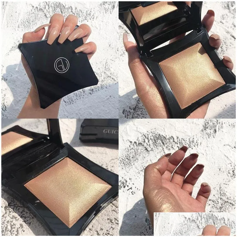 shimmer tone highlighter face brighten glitter makeup monochrome blusher powder palette cosmetic private label