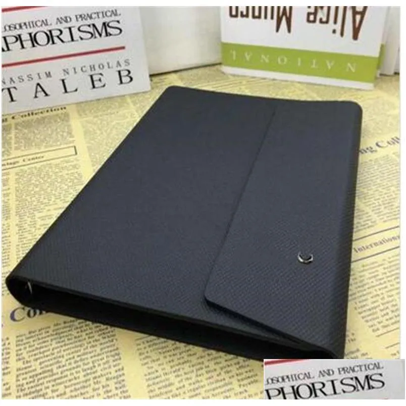 luxury black hardcover envelope design notepads highend handmade leather a5 size diary binder notebooks with 100 looseleaf paper business