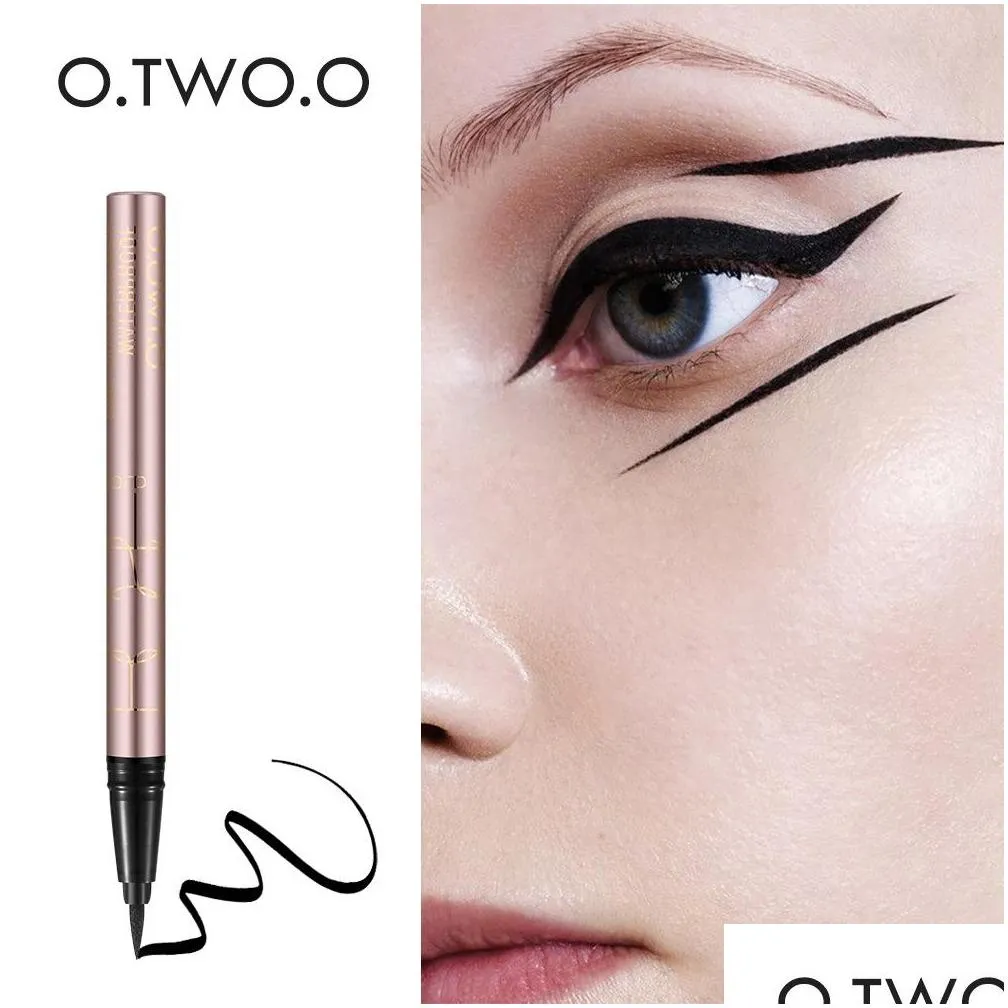 o.two.o black liquid eyeliner make up super waterproof long lasting eye liner easy to wear eyes makeup cosmetics tools