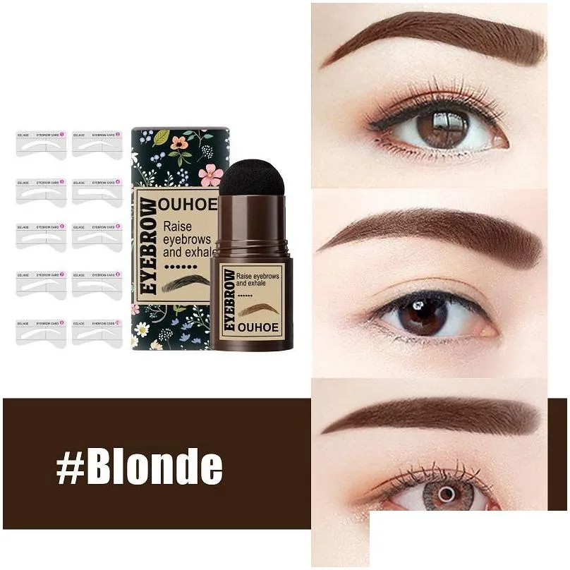eyebrow enhancers 1set brow stamp shaping kit waterproof long lasting natural shape contouring stick hairline makeup eyes