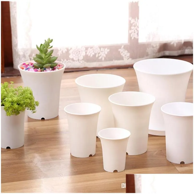 plastic round succulents pots flowers cultivate bottom breathable flower pot flower planter home succulents breed garden pots bh2362