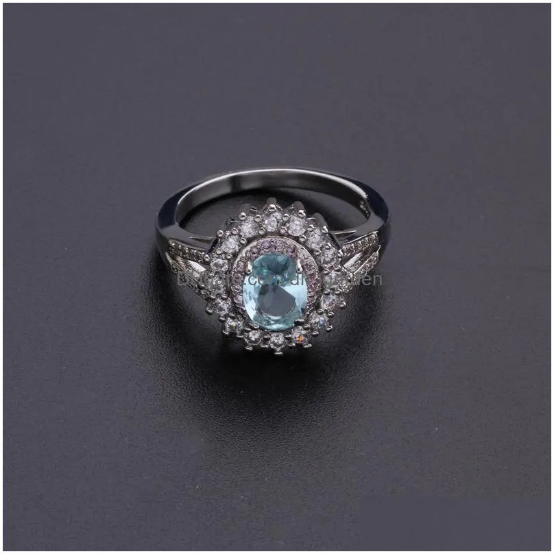 size 610 engagement rings for women topaz color green gemstone rings cz diamond women wedding bridal ring gift