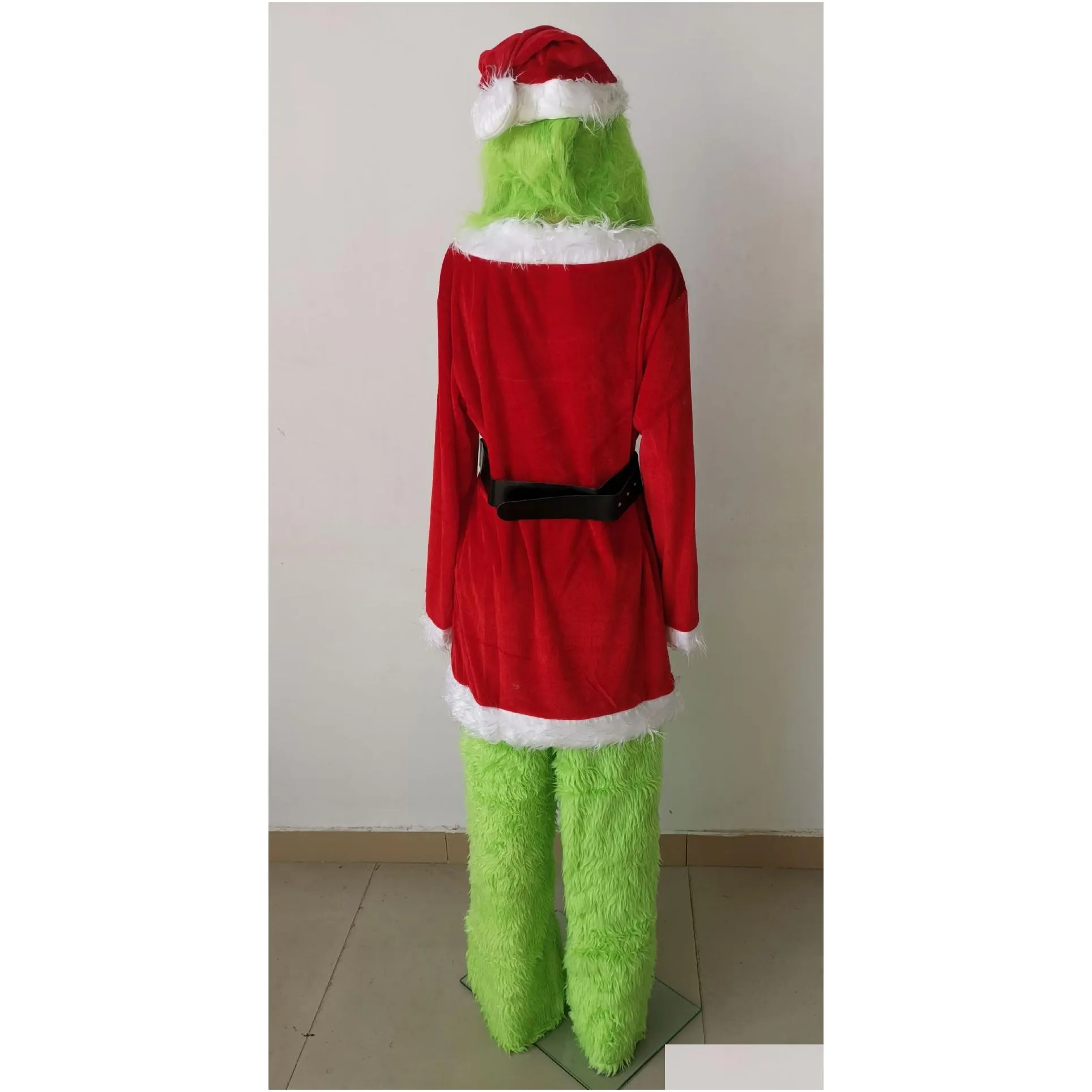 the green monster christmas cosplay costume christmas outfits with mask hats props xmas gift