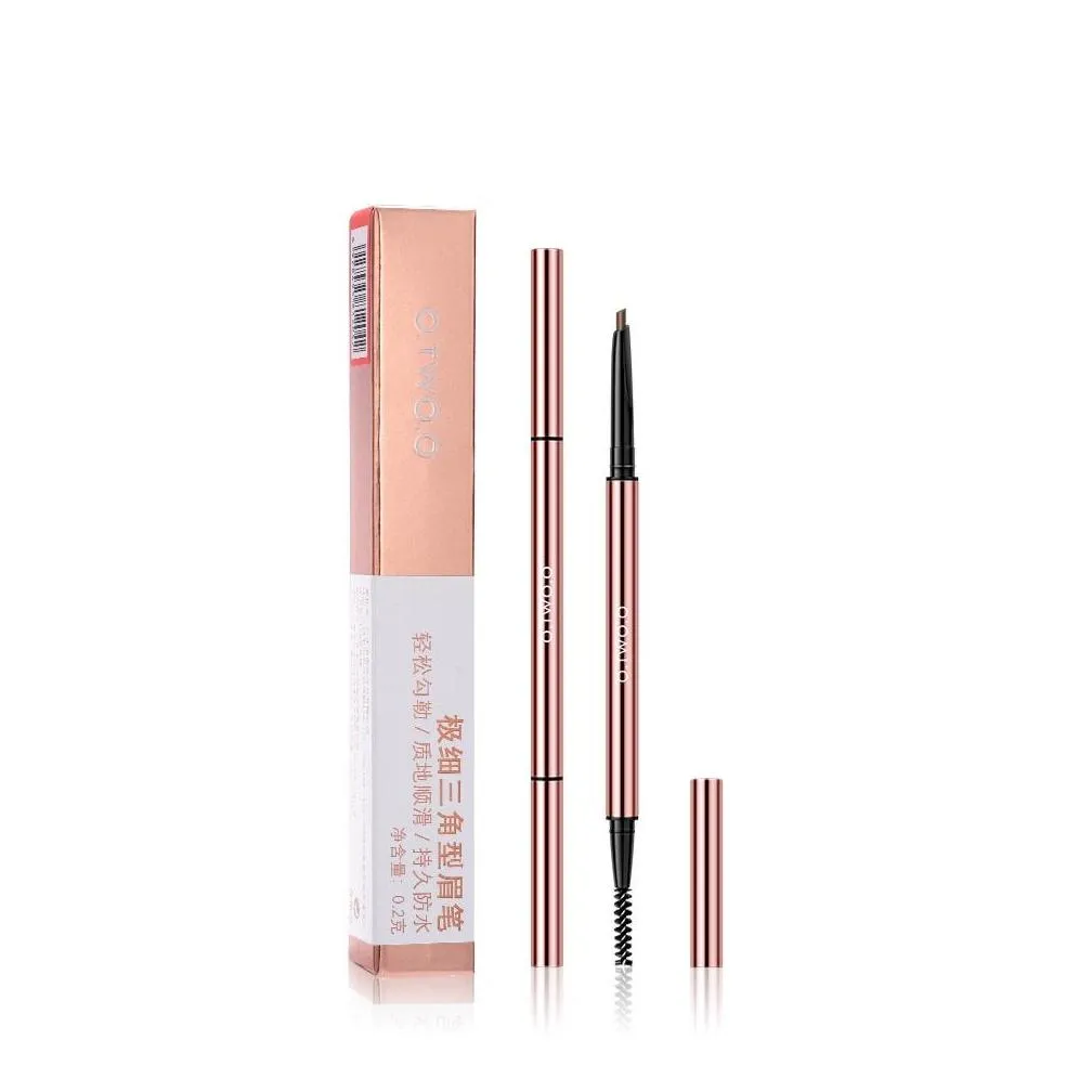 o.two.o ultra fine triangle eyebrow pencil precise brow definer long lasting waterproof blonde brown eye makeup 6 colors eyes pen