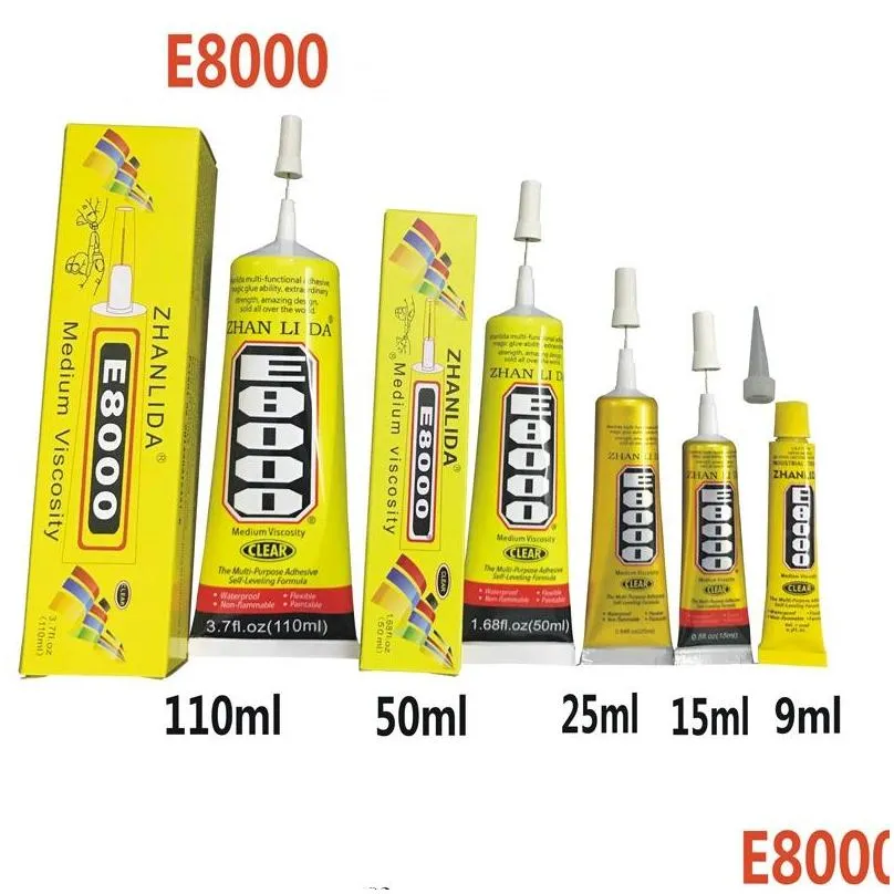 best e8000 glue 15ml/50ml110ml multi purpose adhesive epoxy resin diy crafts glass touch screen cell phone repair