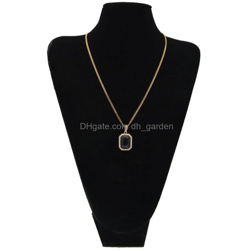 mens mini ruby pendant necklace gold cuban link chain fashion hip hop necklaces jewelry for men gift