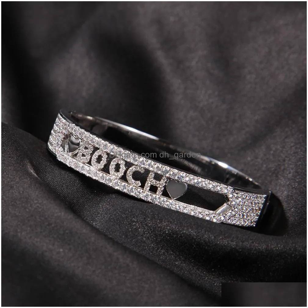 az custom name letters gold bracelets bangle mens fashion hip hop jewelry iced out letter bracelet 11mm