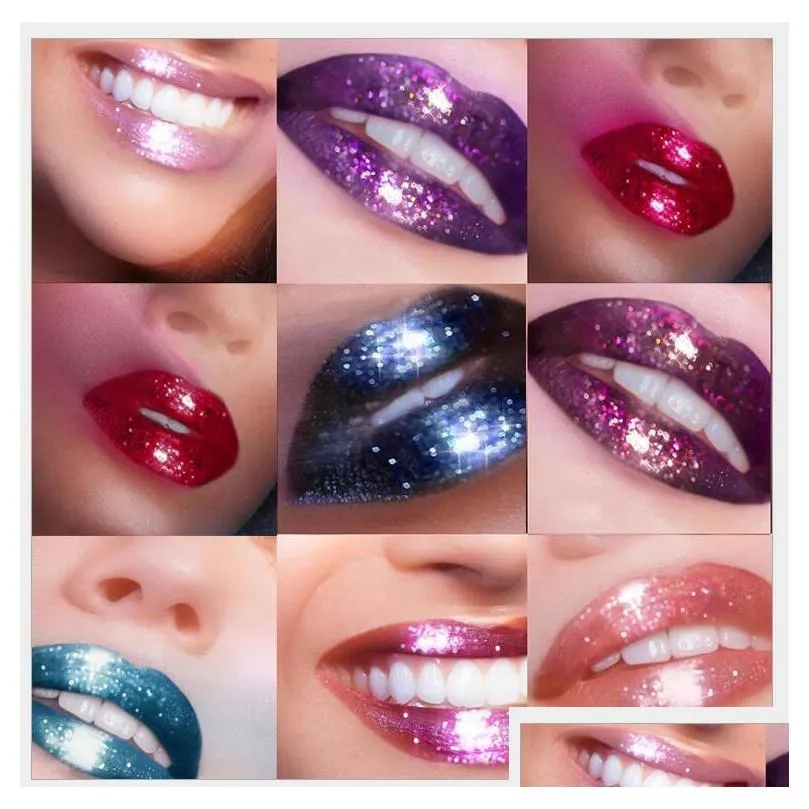 maquillage brand makeup 7 color handaiyan glitter flip lip nonstick glass lip gloss with gift