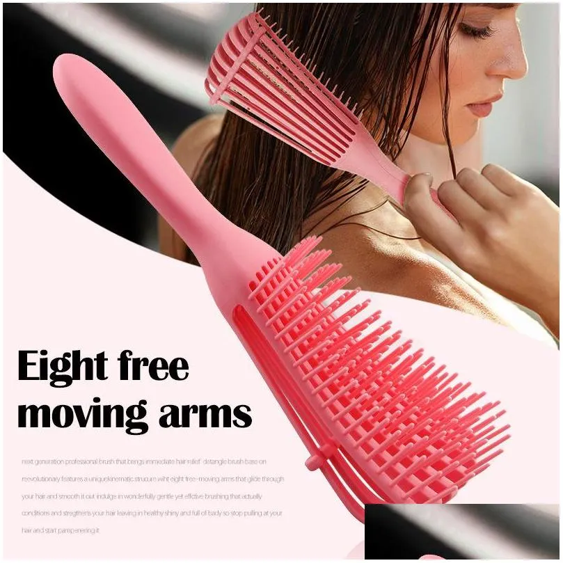 hair eight claws comb shun hair antiknot plastic massage comb ribs shape comb