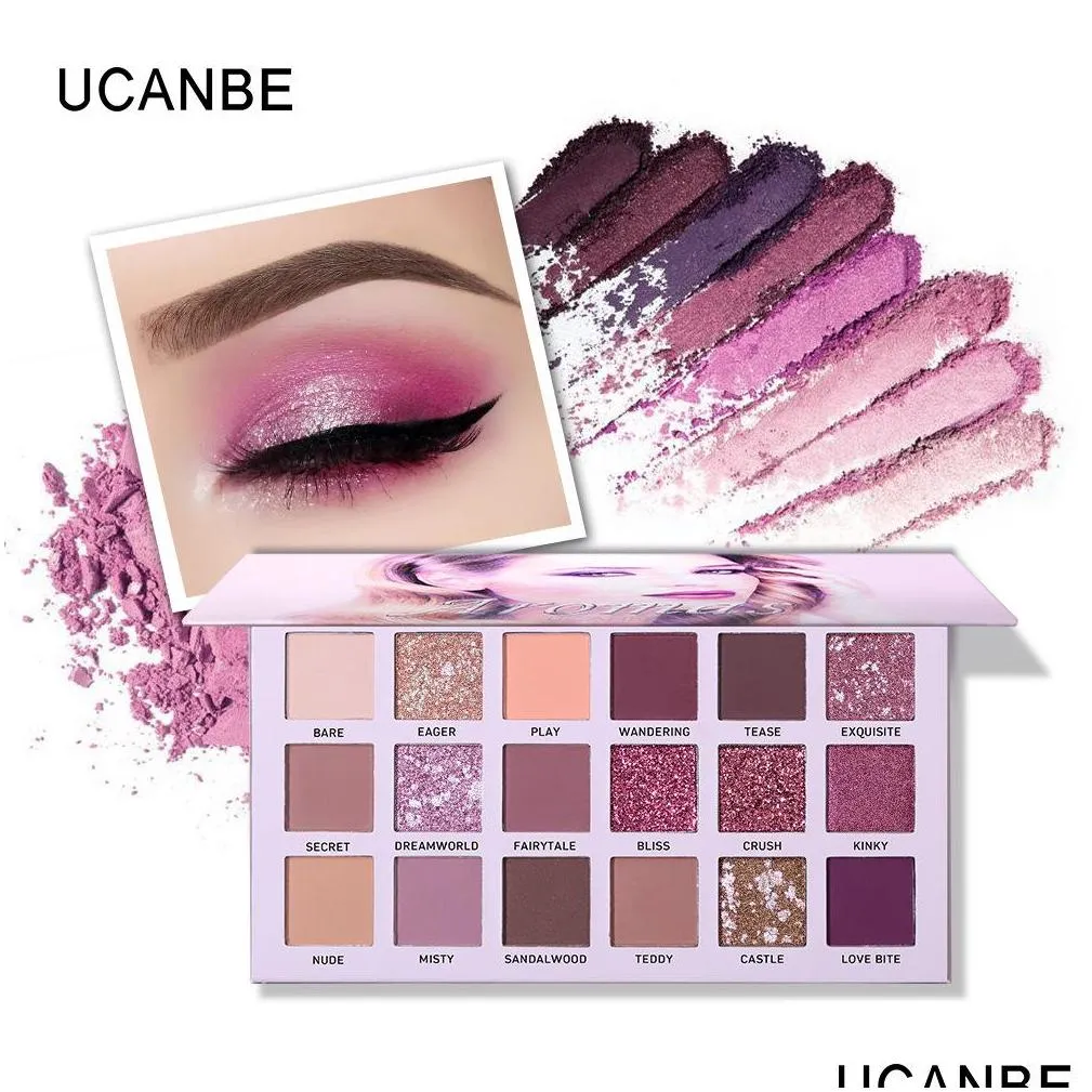 ucanbe 18colors aromas new nude eyeshadow palette long lasting multi reflective shimmer matte glitter pressed pearls eye shadow