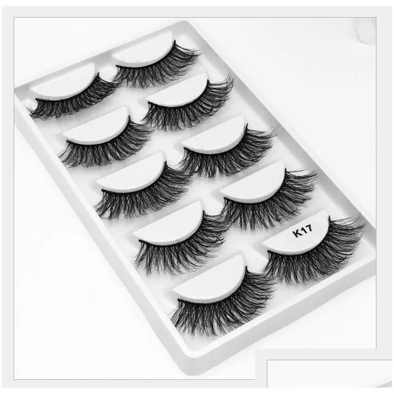 artificial mink eyelashes 3d synthetic mink lashes natural long eyelashes 1cm1.5cm 3d false eyelashes full strip lashes k17