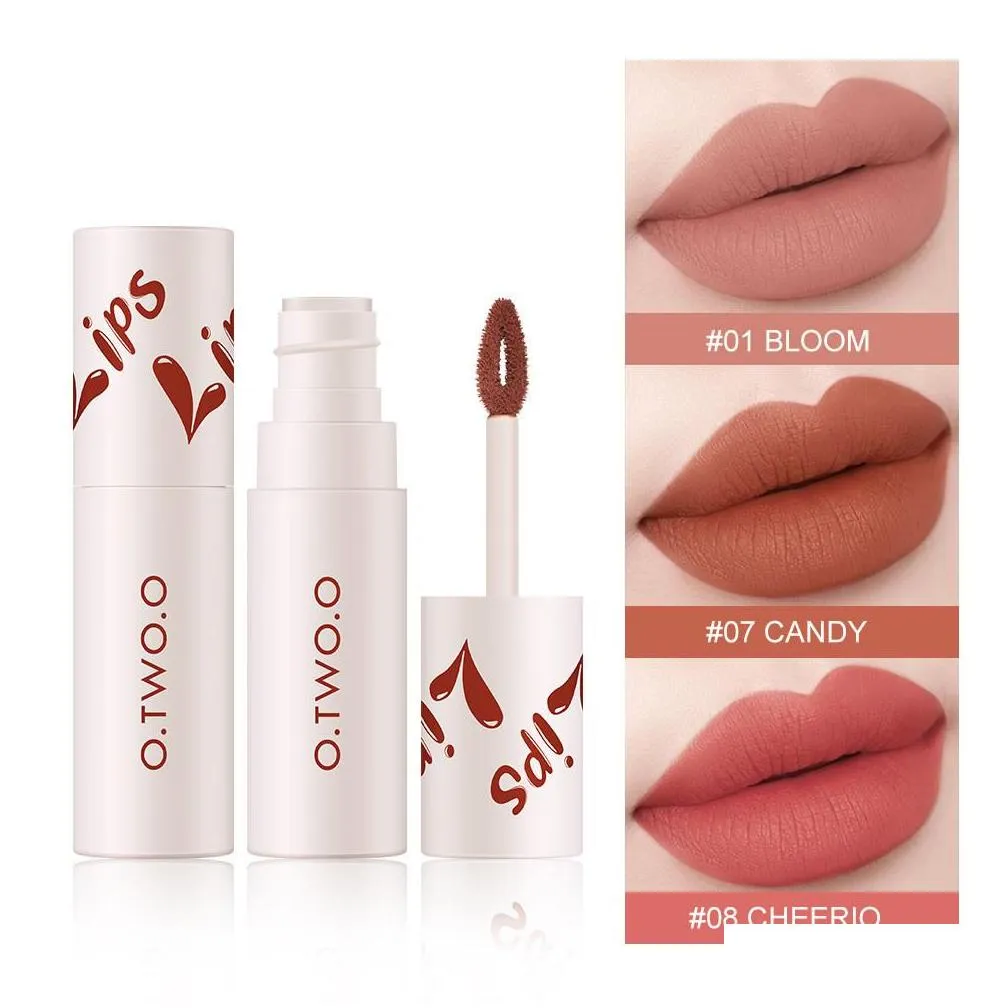 o.two.o velvet matte lip gloss 18 shades lips mud long lasting women fashion waterproof tint makeup cosmetics lipstick