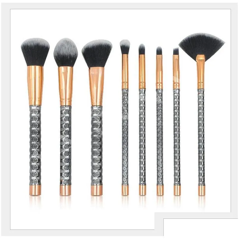8pcs makeup brushes kits professional cosmetic foundation eye face blush brush set tools rose gold
