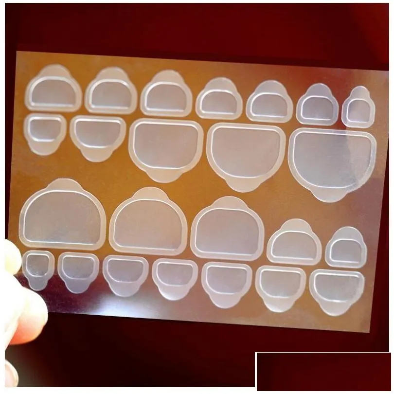 24 transparent and waterproof magic stickers for brides fake fingernails back glue stickers for wearing nail jelly doublesided