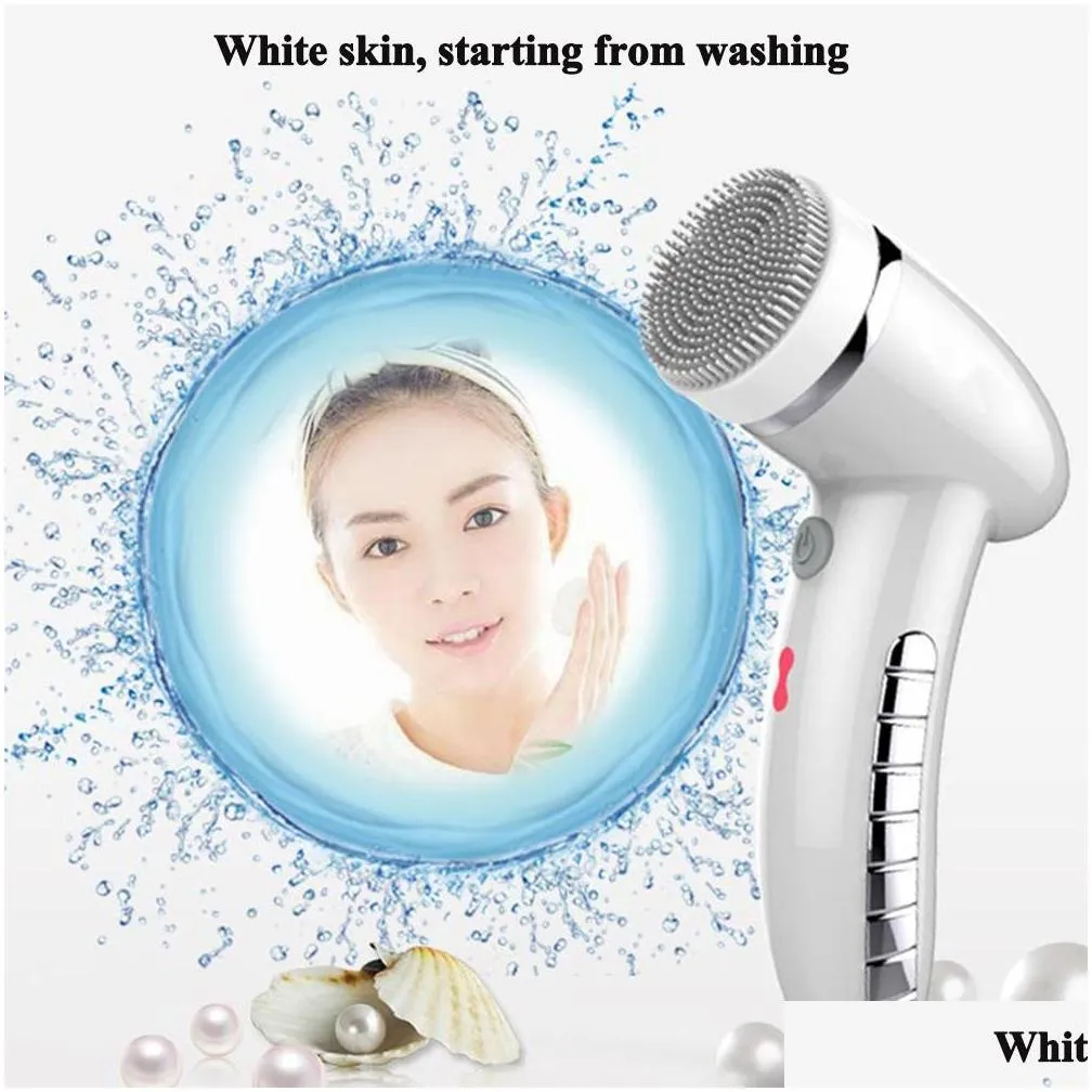 4 in 1 multifunction ipx6 waterproof face massage deep cleansing makeup remover silicone facial brush skin care exfoliation