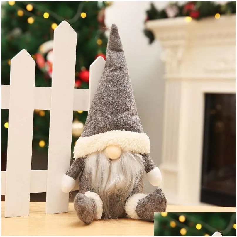 us stock  christmas decorations dolls figurines handmade christmas gnome faceless plush toys gifts ornaments kids xmas decoration 2005