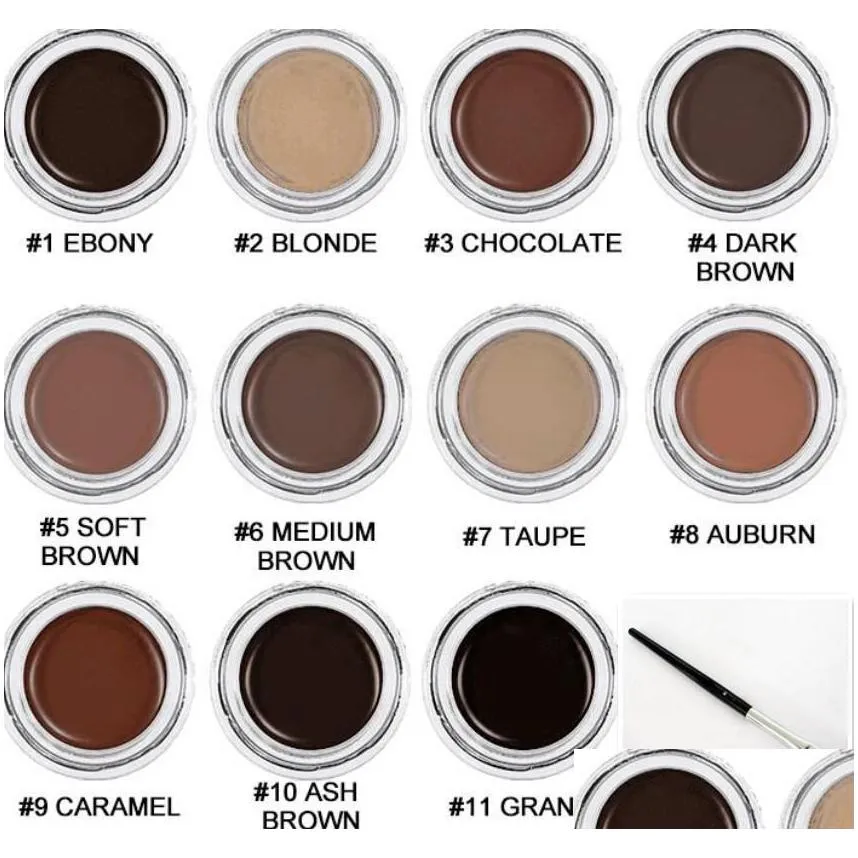 brand waterproof eyebrow with eye brush enhancers eyebrow gel eyebrow cream makeup brown full size 11colors 4g 0.14oz