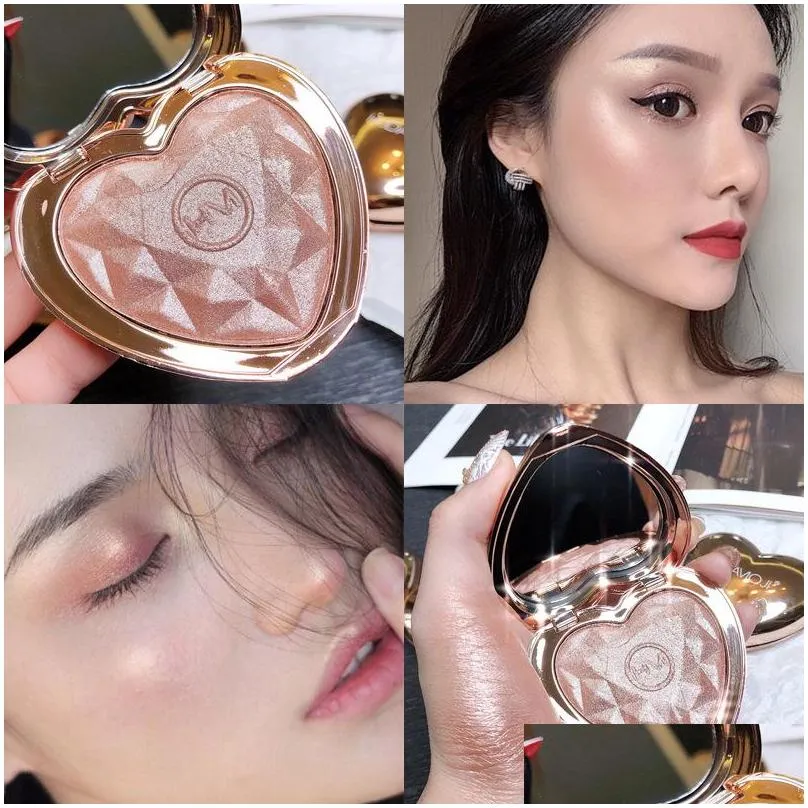 moji mixed color crystal highlighter facial bronzers powder palette professional illuminator face makeup