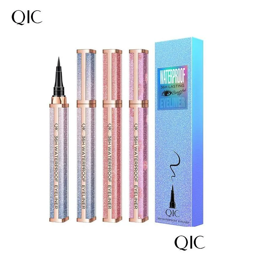 qic starry sky 4d mascara eyeliner kits black waterproof longlasting liquid for eyelash eye liner makeup.