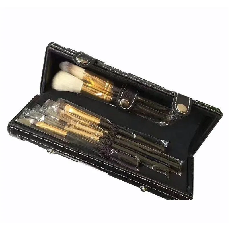m brand 9 pcs makeup brushes set kit travel beauty professional wood handle foundation lips cosmetics makeup brush