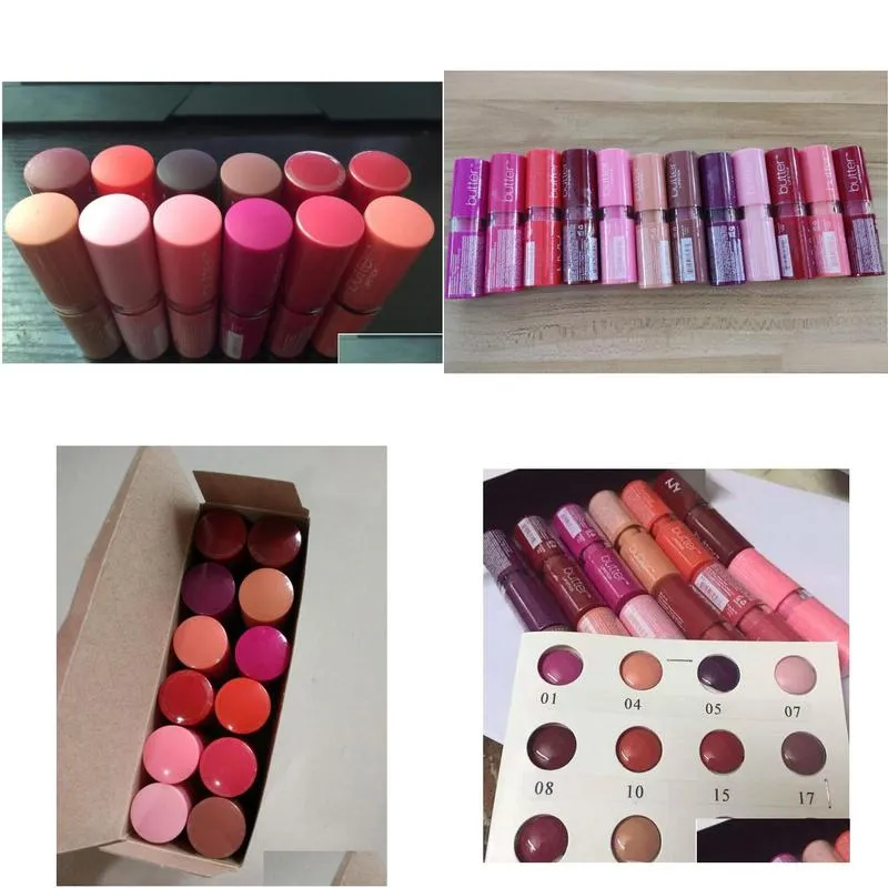 butter lipstick 12 colors batom mate waterproof longlasting ny brand tint lip gloss stick makeup maquillage set