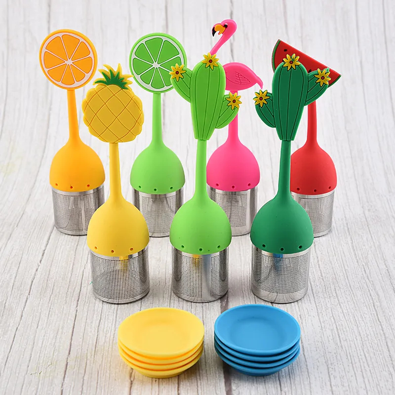 Tea Filter Tools Fruit Shape Novelty Spice Coffee Tea Bag Silicone /Stainless Steel Kitchen Accessories