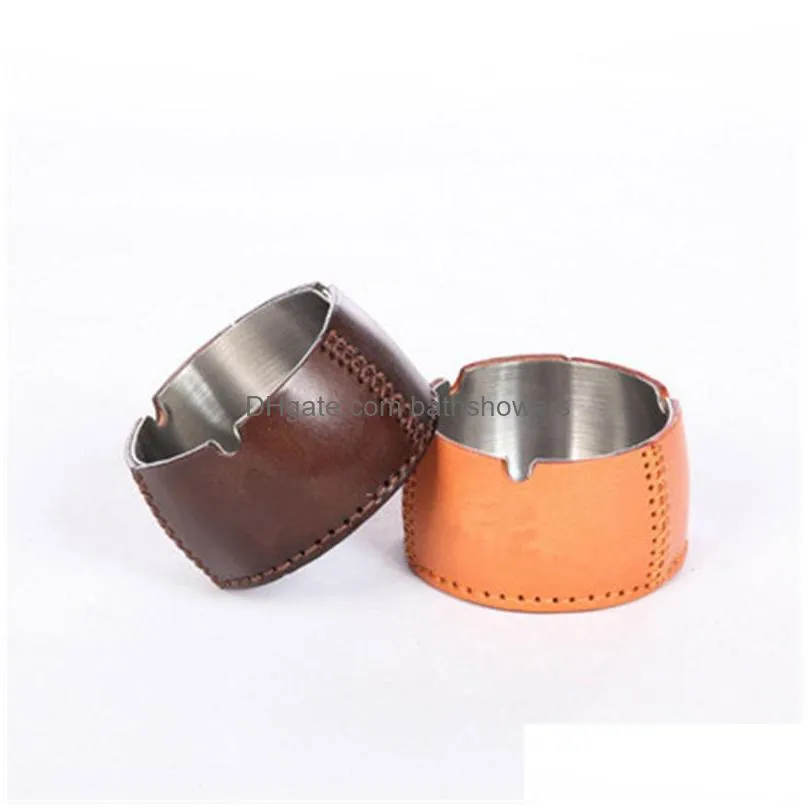 modern letter printed ashtrays uni classical home hotel smoking accessories leather high quality ashtray