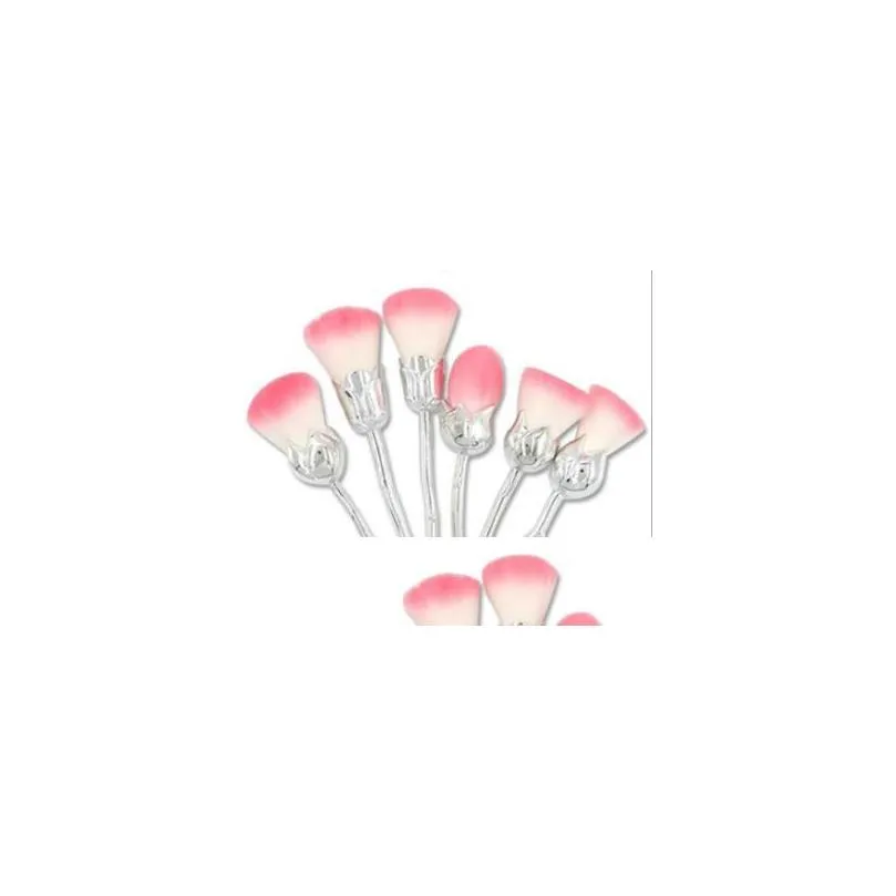 rose flower makeup brush 6pcs set powder foundation blush brush soft rose flower makeup brushes set