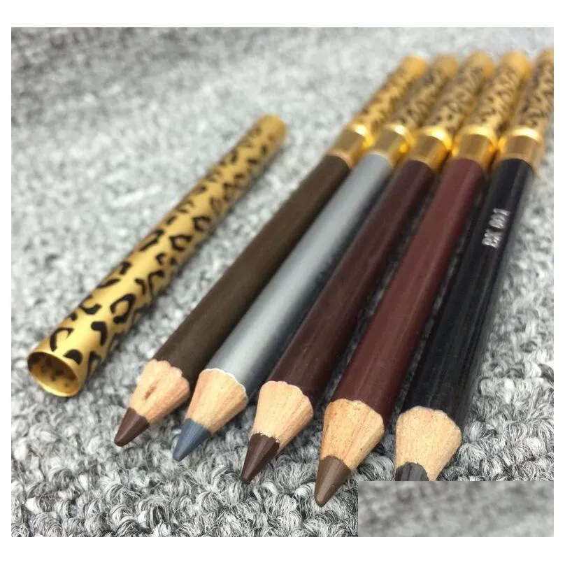 wholesalefd483 fashion design waterproof leopard brown eyebrow pencil with brush make up