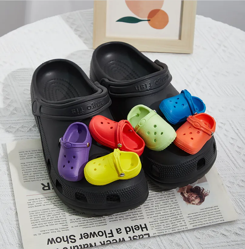 shoe accessories shoes cute cartoon garden shoe charms pvc clog croc charm buckle small shoes a small simulation mini diy decoration