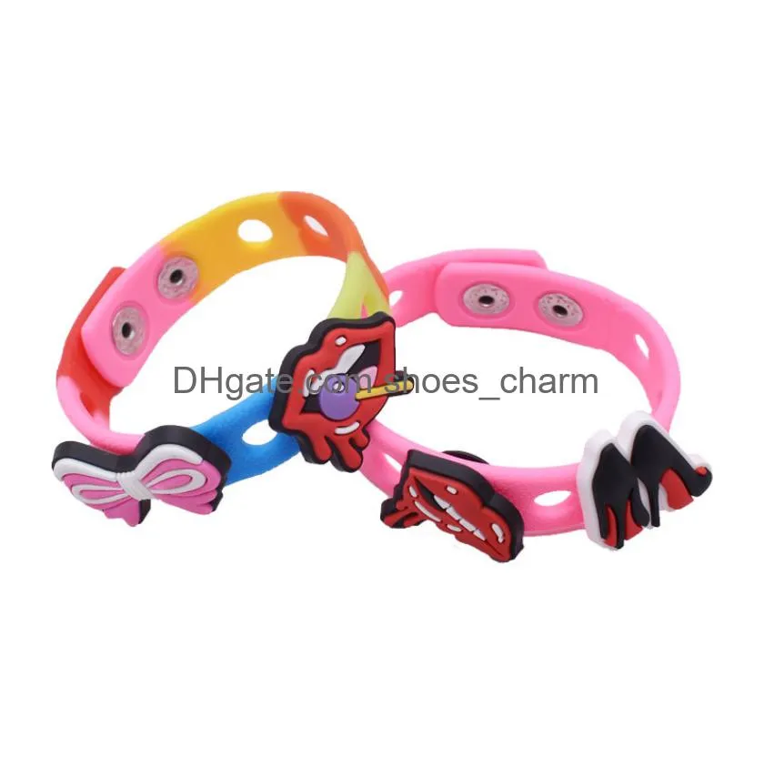 cute english alphabet detachable shoe decoration pvc shoe decoration buckle soft rubber garden shoe accessories for clogs crocodile decoration