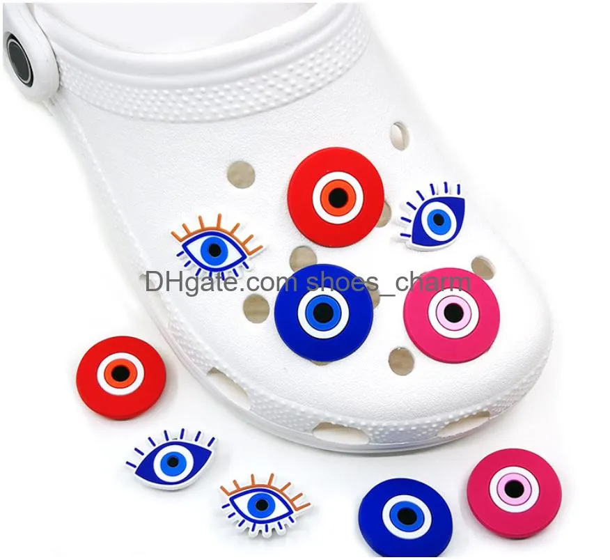 shoe parts accessories shoes texas croc charms pvc mix devils eye soft rubber shoecharms buckle shoe decoration brithday party gift