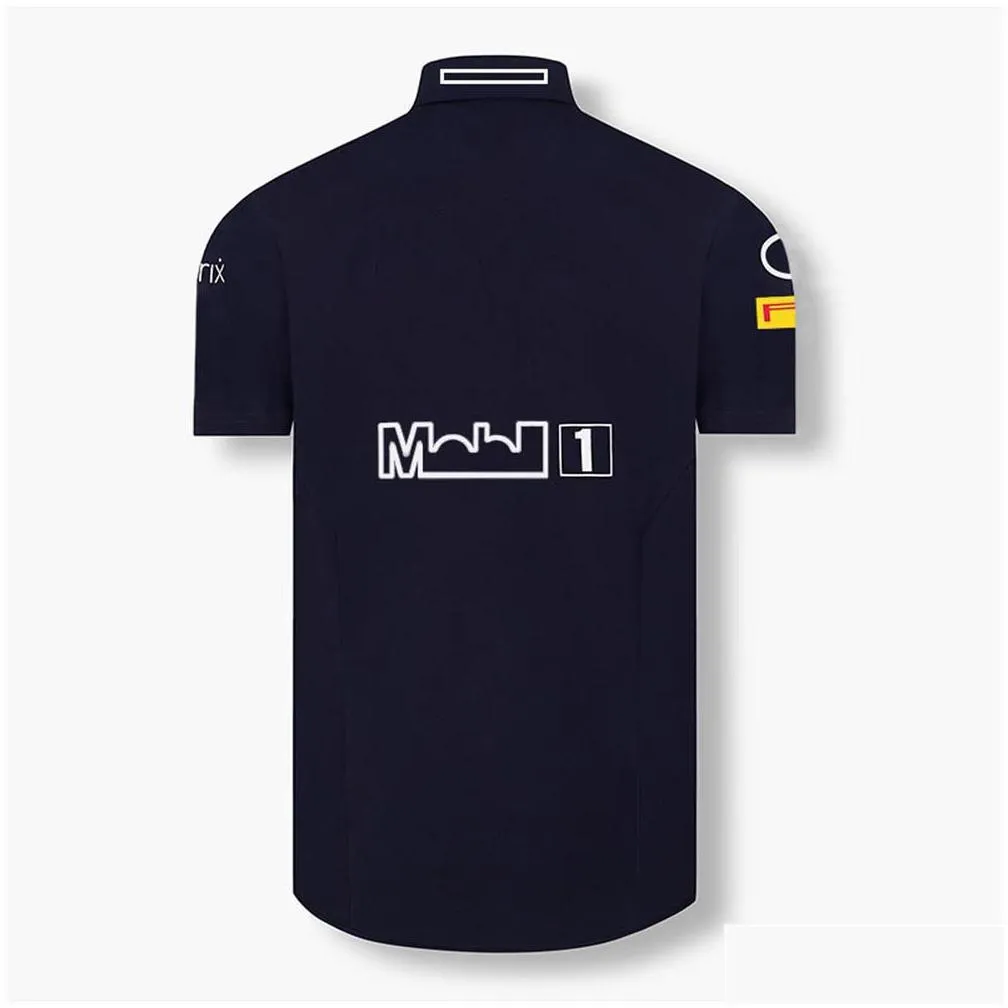 2022 new f1 team racing suit mens shortsleeved lapel shirt overalls shirt custom oversized