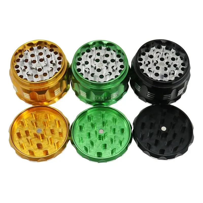 Metal Smoking Grinders Speaker Shape Herb Tobacco Metal Shredder Hand Mechanical Grinder 63mm