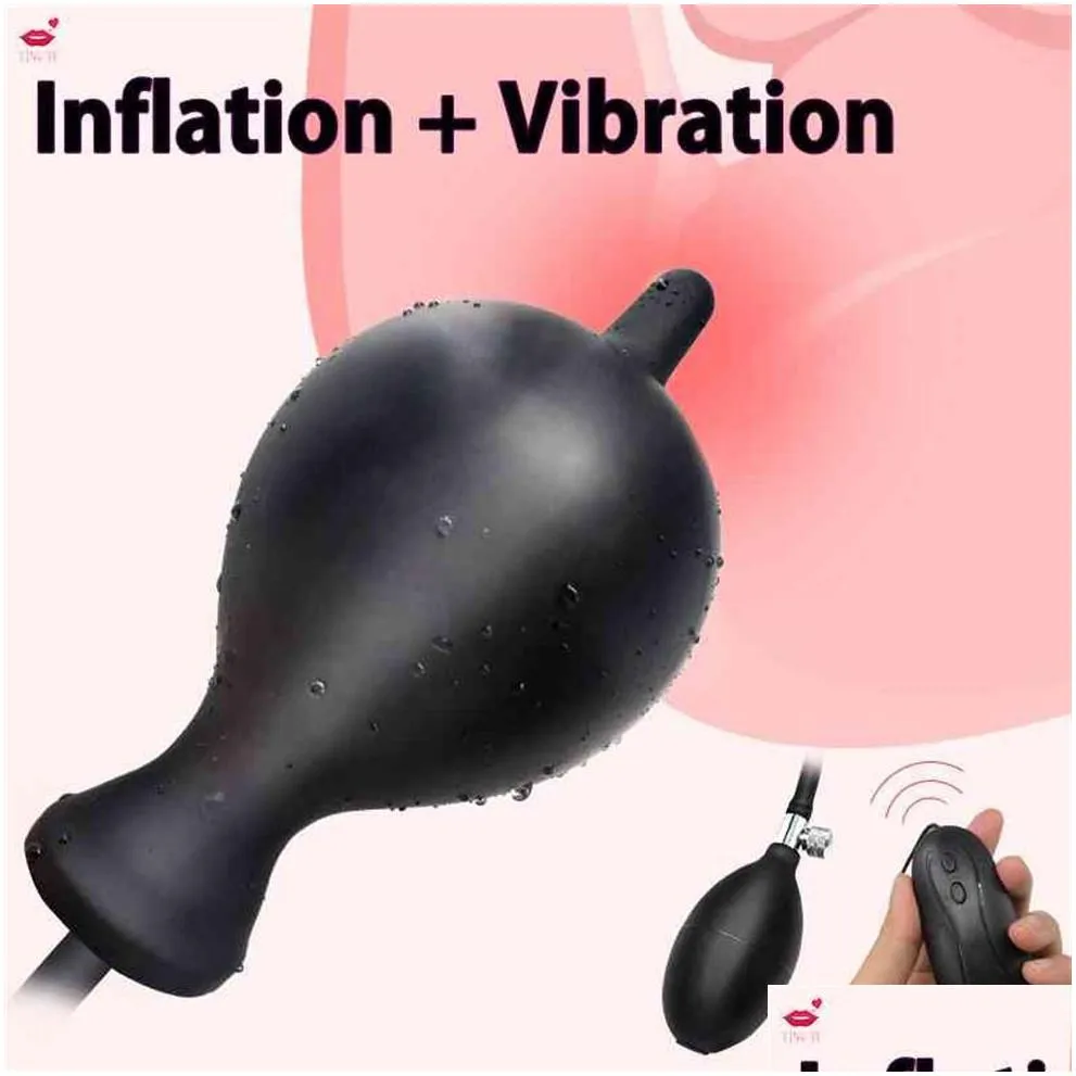 10 speed inflatable anal plug vibrator anal dilator prostate massager inflate big buff plug dildos toys for men women gay