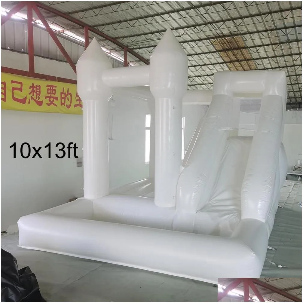 playhouse 3 in 1 outdoor rental white bounce house inflatable bouncy castle slide wedding bouncer jumping castles jumper with ball pit for