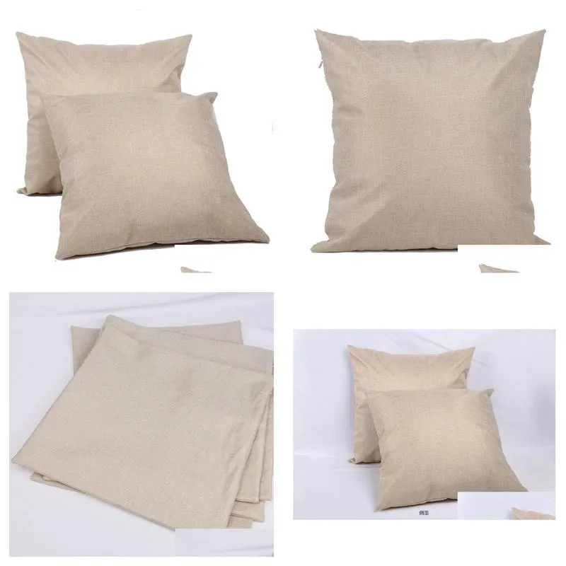 heat sublimation white linen pillowcase solid color pillowcase back cushion 40 x 40cm 45 x 45cm 50cm x 50cm without insert cushion