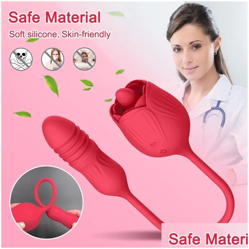  toy massager new products rose dildo thrust vibrator female clitoris stimulator tongue lick love egg stretch y toys