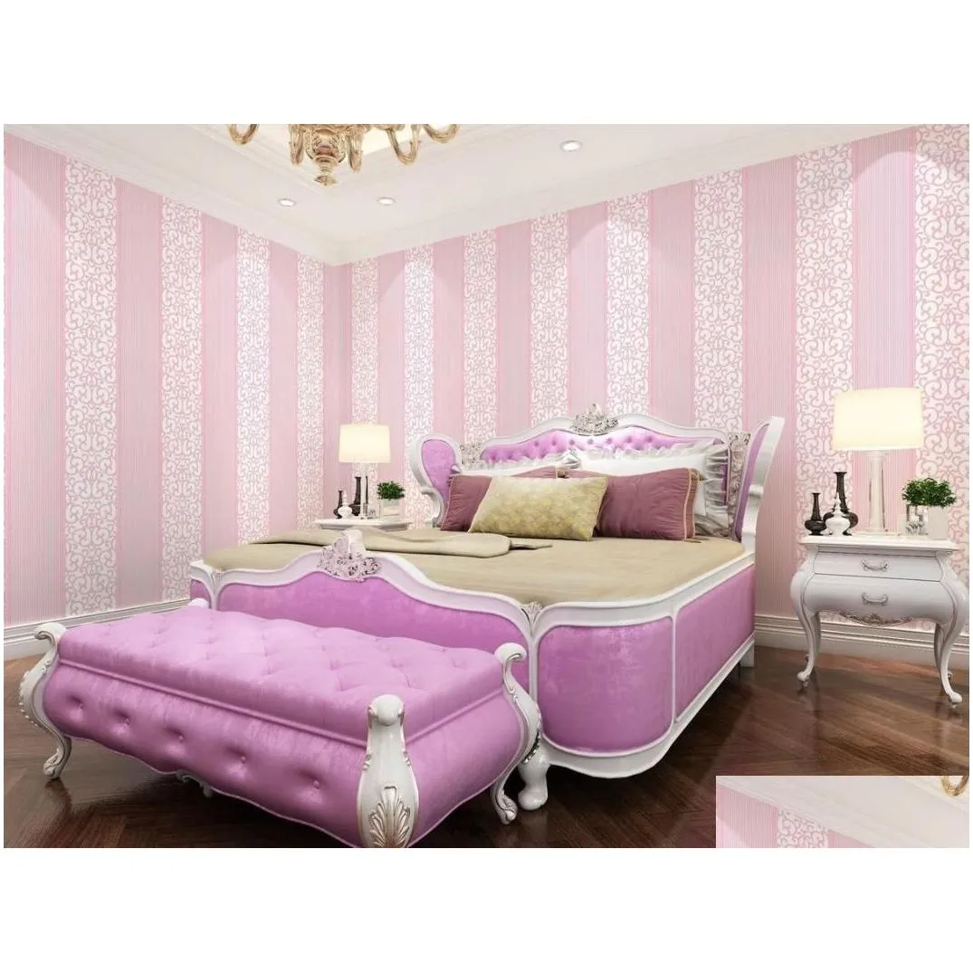 wallpapers 3d selfadhesive textile wallpaper european stripe wall sticker bedroom living room tv background creative