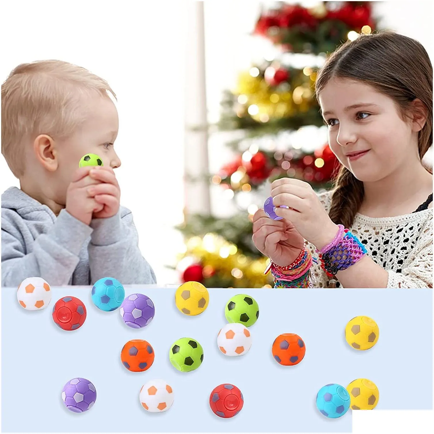 decompression soccer toys mini sport fidget balls fingertip world cup football sensory finger stress relief rotating spinner