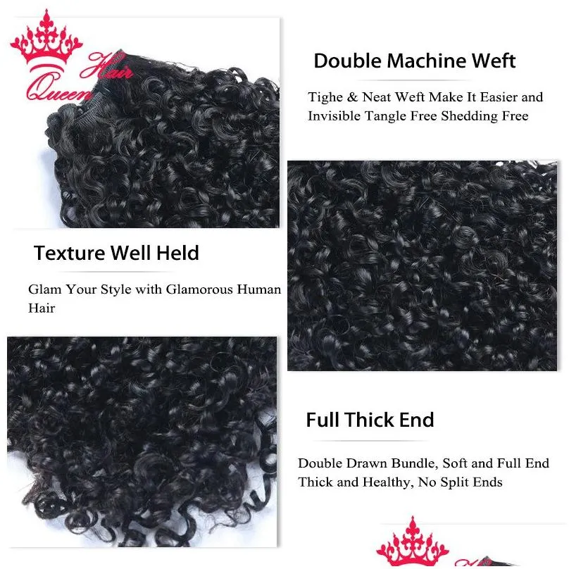 double drawn pixie curl brazilian curly hair weave bundles virgin human hair wave 100 unprocessed hair weft extensions natural black