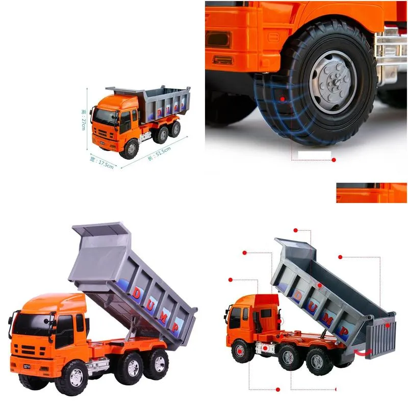 diecast model cars cool simulation engineering large truck transport van suitable for children aged 811