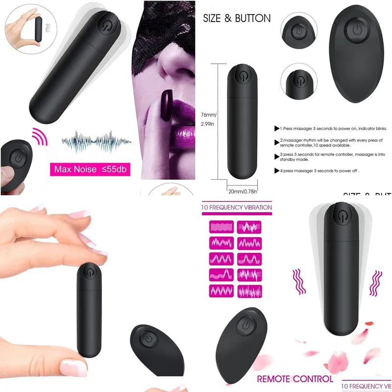 wireless rechargeable 10 speed mode mini bullet vibrator remote control dildo vibrators toys for women g spot clitoral stimulator
